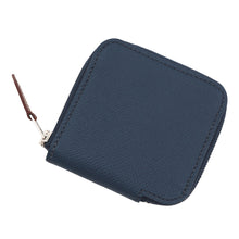 Load image into Gallery viewer, HERMES Azap Compact Silkin Coin purse Blue de Prusse Epsom
