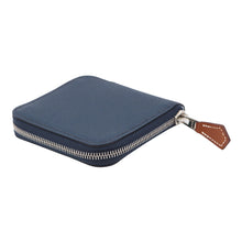 Load image into Gallery viewer, HERMES Azap Compact Silkin Coin purse Blue de Prusse Epsom