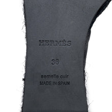 Load image into Gallery viewer, HERMES Itea Espadrilles Sandals Black Leather rope Size 36