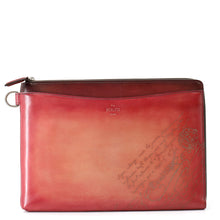 Load image into Gallery viewer, Berluti Nino Gradient Scritto Clutch Bag Bordeaux Venice Calf Leather Size GM