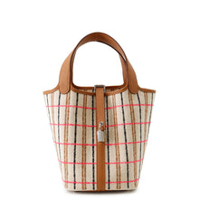 Load image into Gallery viewer, HERMES Picotin Lock Blanket Gold/Ecru/Fauve/Rose Pop Toile H Swift Leather Size PM