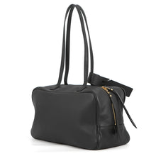 Load image into Gallery viewer, BALENCIAGA Carry Bowling Bag Black826425 Leather Size Medium