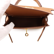 将图像加载到图库查看器中,HERMES Mini Kelly 2 Outside Gold Epsom