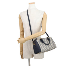 Load image into Gallery viewer, GUCCI GG Supreme 2Way Travel Bag Navy/Beige409529 GG Supreme Leather