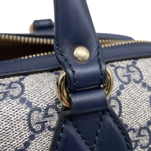 Load image into Gallery viewer, GUCCI GG Supreme 2Way Travel Bag Navy/Beige409529 GG Supreme Leather