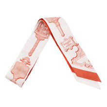 Load image into Gallery viewer, HERMES Twilly Merveilleuse Lantern Gris Perle / Red / White 100% Silk