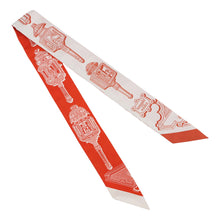 Load image into Gallery viewer, HERMES Twilly Merveilleuse Lantern Gris Perle / Red / White 100% Silk