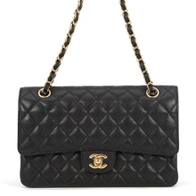 Load image into Gallery viewer, CHANEL Matelasse W Flap ChainShoulder Bag BlackA01112 Caviar Leather Size 25