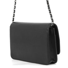 Load image into Gallery viewer, CHANEL CC Logo Chain Wallet BlackA48654 Caviar Leather
