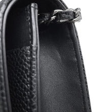 Load image into Gallery viewer, CHANEL CC Logo Chain Wallet BlackA48654 Caviar Leather