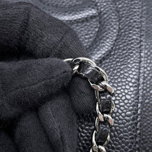 Load image into Gallery viewer, CHANEL CC Logo Chain Wallet BlackA48654 Caviar Leather
