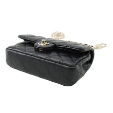 Load image into Gallery viewer, CHANEL Matelasse Classic Mini Bag Bag Charm BlackAP4760 Lambskin Faux Pearl Rhinestone