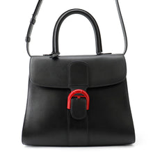 Load image into Gallery viewer, Delvaux Brillon 2WAY Bag Black/Red Leather Size MM