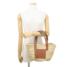 Load image into Gallery viewer, LOEWE Basket bag Natural/Brown327.02.S93 Raffia Leather Size Small