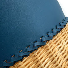 Load image into Gallery viewer, HERMES Chromatic Storage Basket Blue Thalassa Swift Leather willow wood