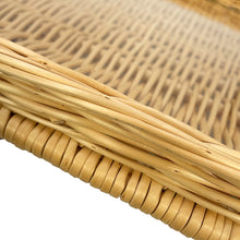 Load image into Gallery viewer, HERMES Rectangular Tray Ozre Color Terre Batchu Swift Leather Willow Wood Glass Size PM