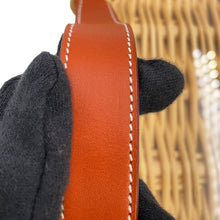 Load image into Gallery viewer, HERMES Rectangular Tray Ozre Color Terre Batchu Swift Leather Willow Wood Glass Size PM