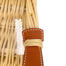 Load image into Gallery viewer, HERMES Rectangular Tray Ozre Color Terre Batchu Swift Leather Willow Wood Glass Size PM