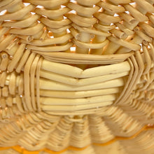 Load image into Gallery viewer, HERMES Round Tray Ozre Color Jaune Doll Willow wood Swift Leather Glass Size MM