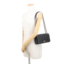 Load image into Gallery viewer, CHANEL Mademoiselle V Stitch ChainShoulder Bag BlackA93083 Leather Size 20