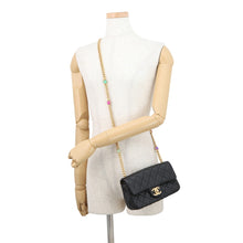 Load image into Gallery viewer, CHANEL Mini Matelasse ChainShoulder Bag BlackAS2380 Lambskin Size 20