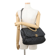Load image into Gallery viewer, CHANEL CHANEL 19 Maxi Chain Shoulder Bag BlackAS1162 Shiny Calf Leather