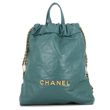 Load image into Gallery viewer, CHANEL CHANEL22 Backpack GreenAS3859 Shiny Calf Leather Size Small