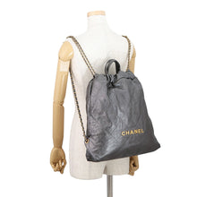 Load image into Gallery viewer, CHANEL CHANEL22 Backpack GrayAS3313 Shiny Calf Leather Size Large