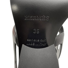 Load image into Gallery viewer, HERMES Lipari 70 Sandals Black Leather Size 36