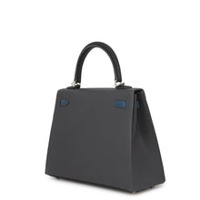 Load image into Gallery viewer, HERMES Kelly Sellier tricolor Ardoise/Black/Blue Hydra Epsom Size 25