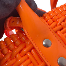Load image into Gallery viewer, BALENCIAGA Bistro Basket Bag Orange671342 Patent Leather Size XS