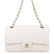 Load image into Gallery viewer, CHANEL Matelasse W Flap ChainShoulder Bag WhiteA01112 Caviar Leather Size 25