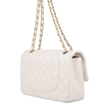 Load image into Gallery viewer, CHANEL Matelasse W Flap ChainShoulder Bag WhiteA01112 Caviar Leather Size 25