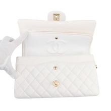 Load image into Gallery viewer, CHANEL Matelasse W Flap ChainShoulder Bag WhiteA01112 Caviar Leather Size 25
