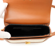 Load image into Gallery viewer, SAINT LAURENT PARIS Solferino Shoulder Bag Beige/Brown634306 Leather Canvas Size Small