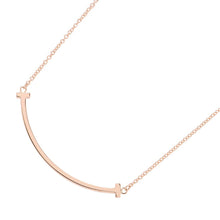 将图像加载到图库查看器中,TIFFANY&Co. T Smile Necklace Size Small60011678 18K Pink Gold