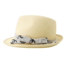 Load image into Gallery viewer, CHANEL CC Logo Ribbon Straw Hat Size M Beige/Gray/Black Straw Cotton100%