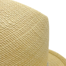 Load image into Gallery viewer, CHANEL CC Logo Ribbon Straw Hat Size M Beige/Gray/Black Straw Cotton100%