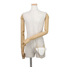 Load image into Gallery viewer, PRADA Saffiano Leather Triangle 2-Way Shoulder Bag White1NR015 Leather Raffia