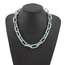 将图像加载到图库查看器中,LOUIS VUITTON Collier Monogram Links Chain Necklace Silver/Turquise BlueM80194 Metal