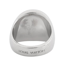 Load image into Gallery viewer, LOUIS VUITTON Traveler Stamps Signet Ring Size M Noir/SilverMP1802 Metal