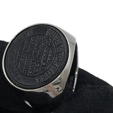 Load image into Gallery viewer, LOUIS VUITTON Traveler Stamps Signet Ring Size M Noir/SilverMP1802 Metal