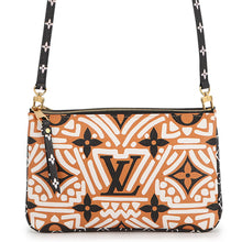 Load image into Gallery viewer, LOUIS VUITTON Pochette double zip Creme caramelM69488 Monogram LV Clafoutis