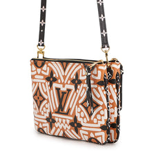 Load image into Gallery viewer, LOUIS VUITTON Pochette double zip Creme caramelM69488 Monogram LV Clafoutis
