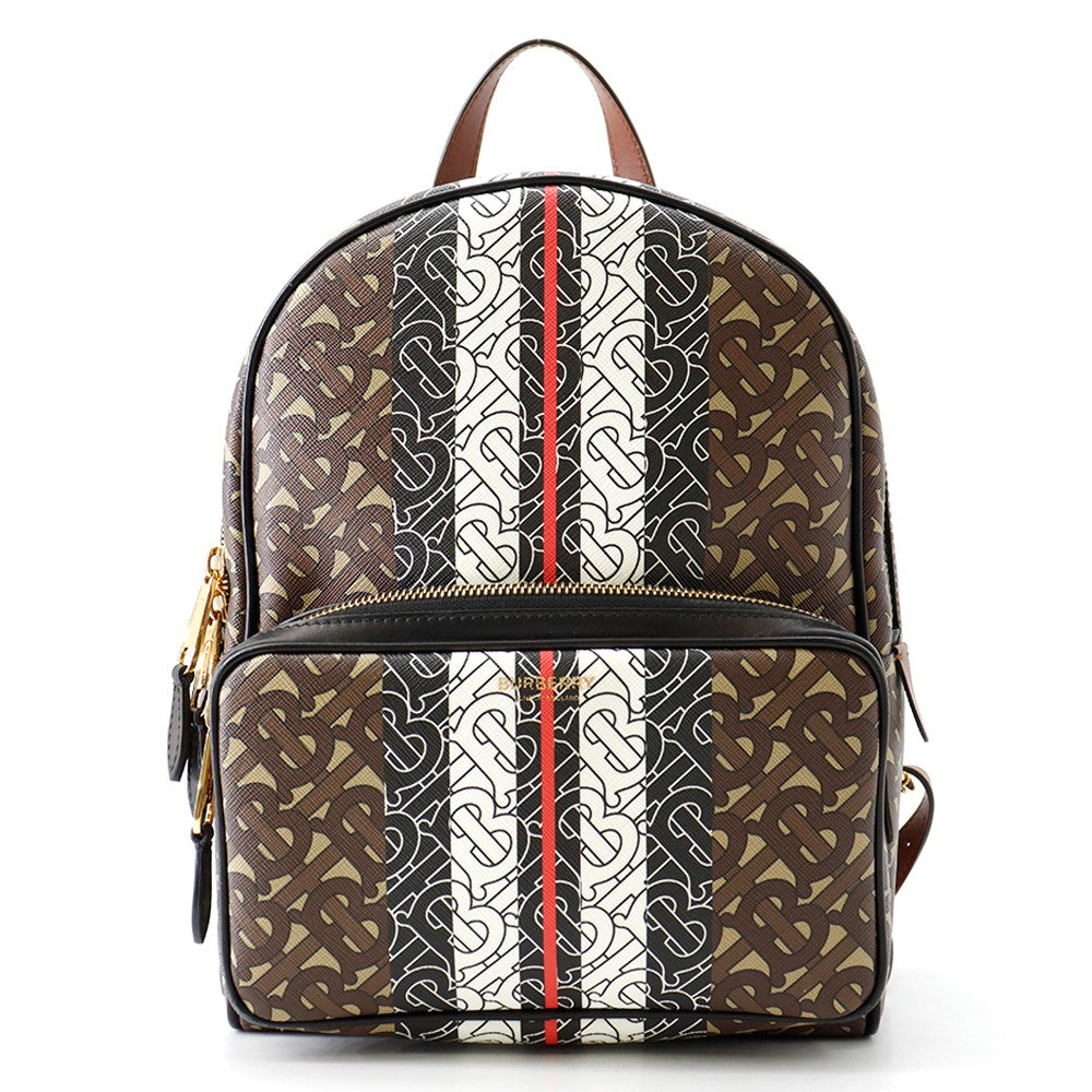 Burberry Monogram Stripe Print Backpack, Brown