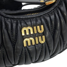Load image into Gallery viewer, MIUMIU Matelassé Hobo Bag Charm Black5NR019_2FPP_F0002 Leather