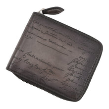Load image into Gallery viewer, Berluti Itauba Square Compact Wallet Dark Gray Leather