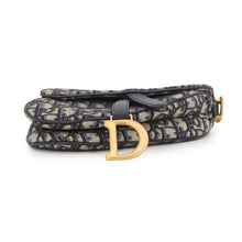 将图像加载到图库查看器中,Dior Oblique Saddlebag Mini Navy/BeigeM0447CTZQ_M928 Canvas Leather