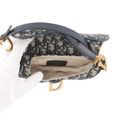 将图像加载到图库查看器中,Dior Oblique Saddlebag Mini Navy/BeigeM0447CTZQ_M928 Canvas Leather