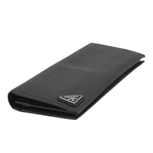 Load image into Gallery viewer, PRADA triangle logo long wallet Black2MV836_QHH_F0002 Saffiano LeatherCalf Leather